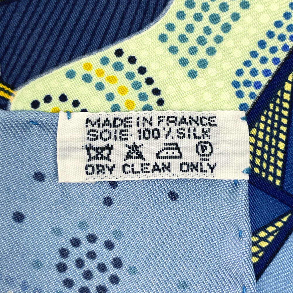 HERMES Blue Silk Scarf - Picture 2 of 6